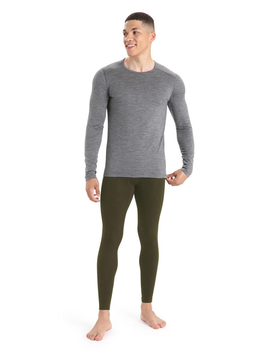 Icebreaker Merino 200 Oasis with Fly Férfi Leggings Olivazöld | HU 1131EBCX